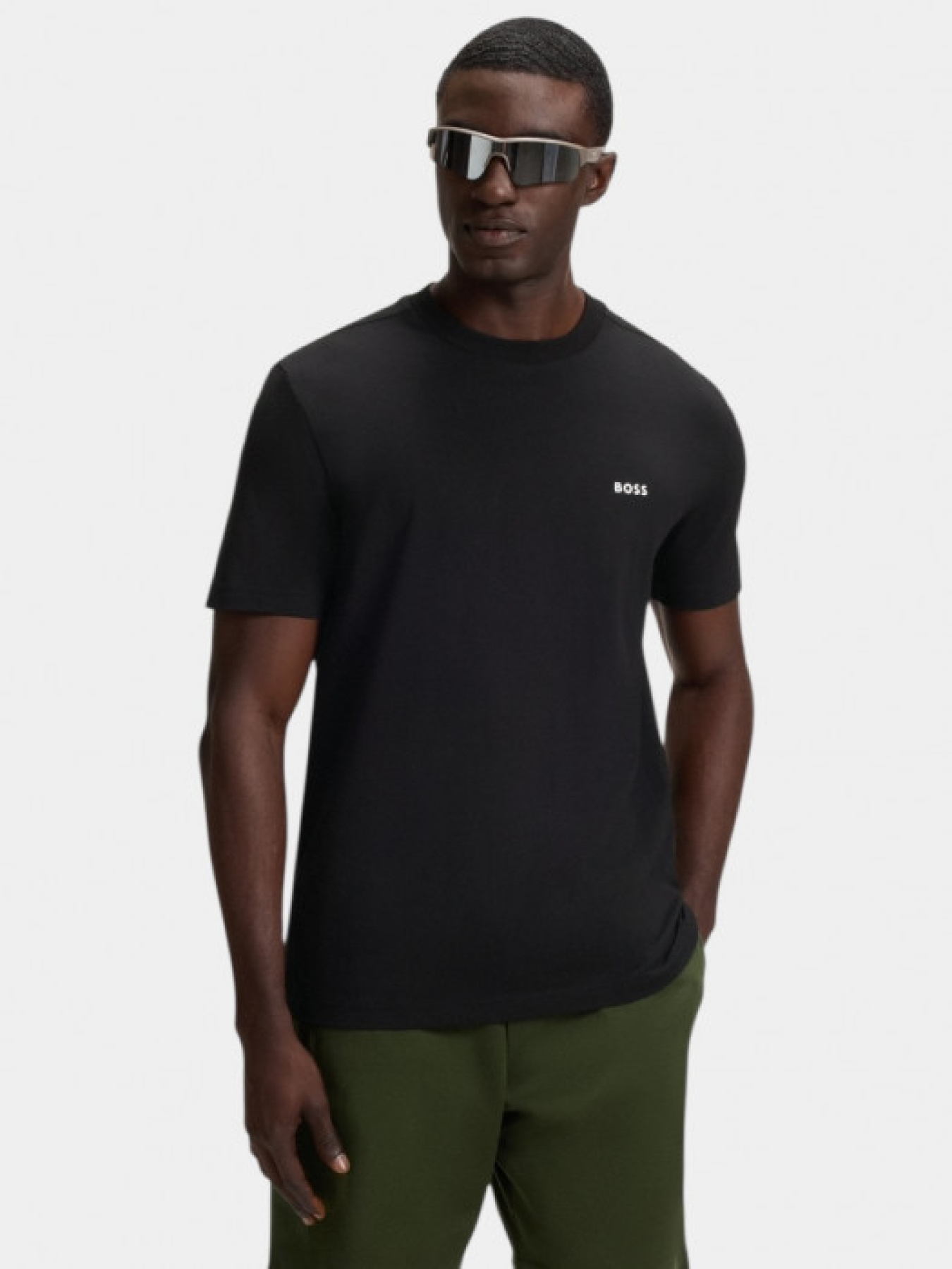 Чорна футболка Tee з еластичної бавовни модель 11342 Фото