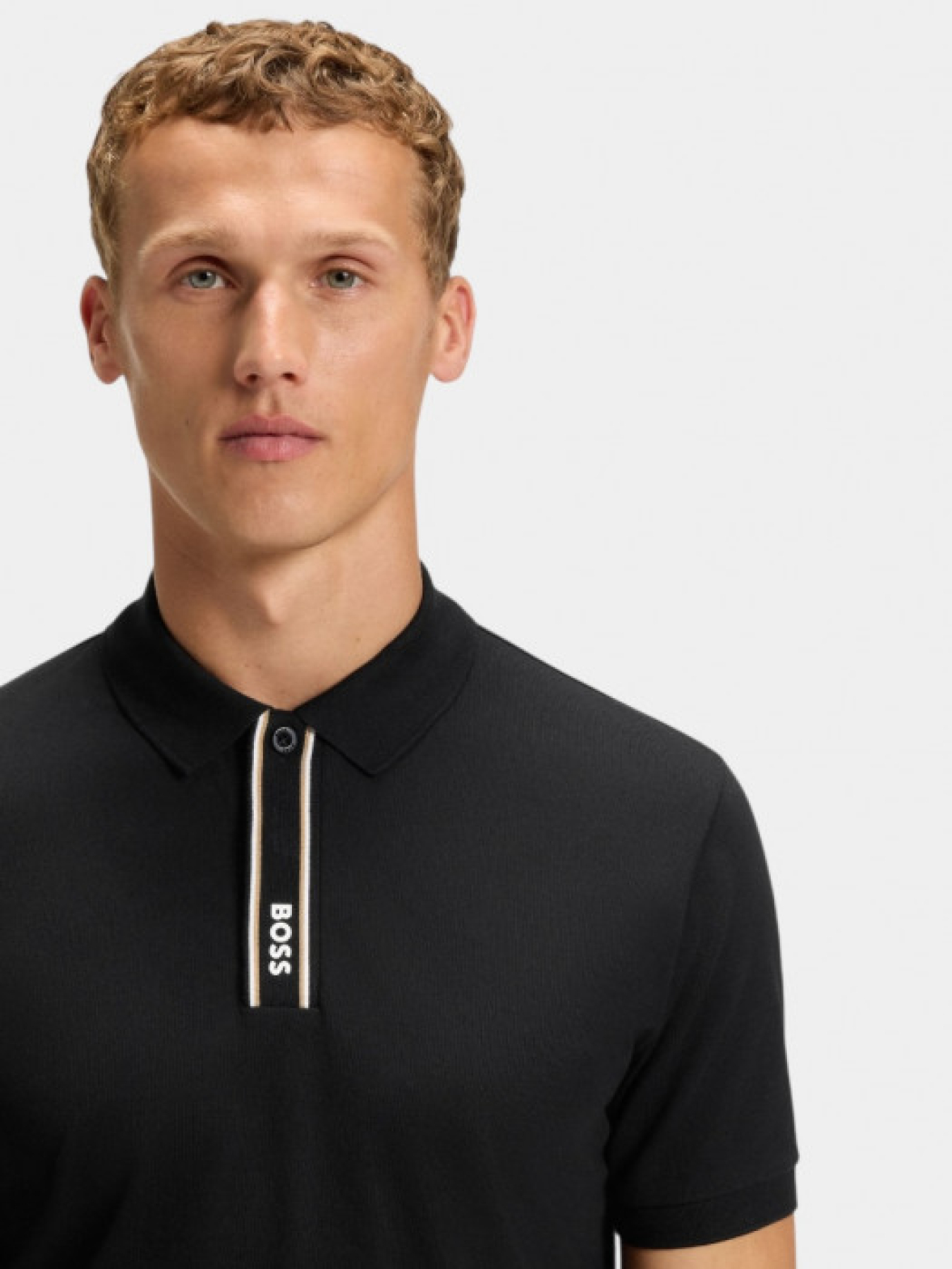 Чорне поло PL_Paddy GOC з еластичної бавовни модель 11356 Чорне поло PL_Paddy GOC з еластичної бавовни модель 11356 Фото