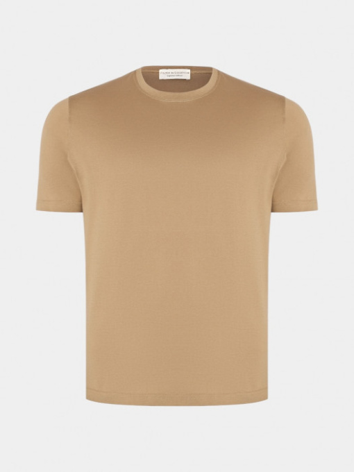 Бежевая хлопковая футболка модель 11331 Фото