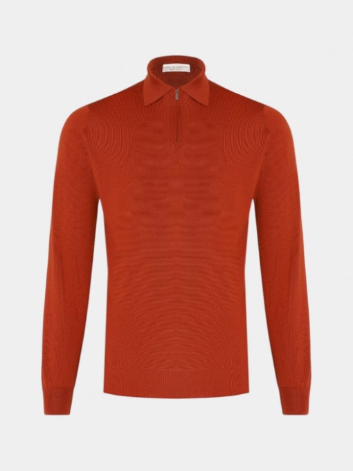 Оранжевое шерстяное поло с длинными рукавами модель 11292 Фото