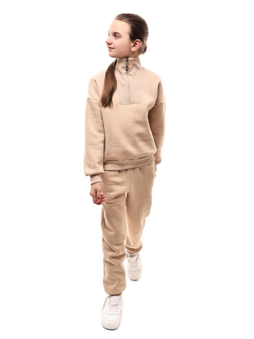 Костюм спортивный для девочки подростка Бежевый ЭДЕЛЬВЕЙС модель 691055 Фото
