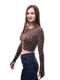 Лонгслів жіночий Темно-коричневий LUMO модель 698240 Фото