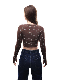 Лонгслів жіночий Темно-коричневий LUMO модель 698240 Фото