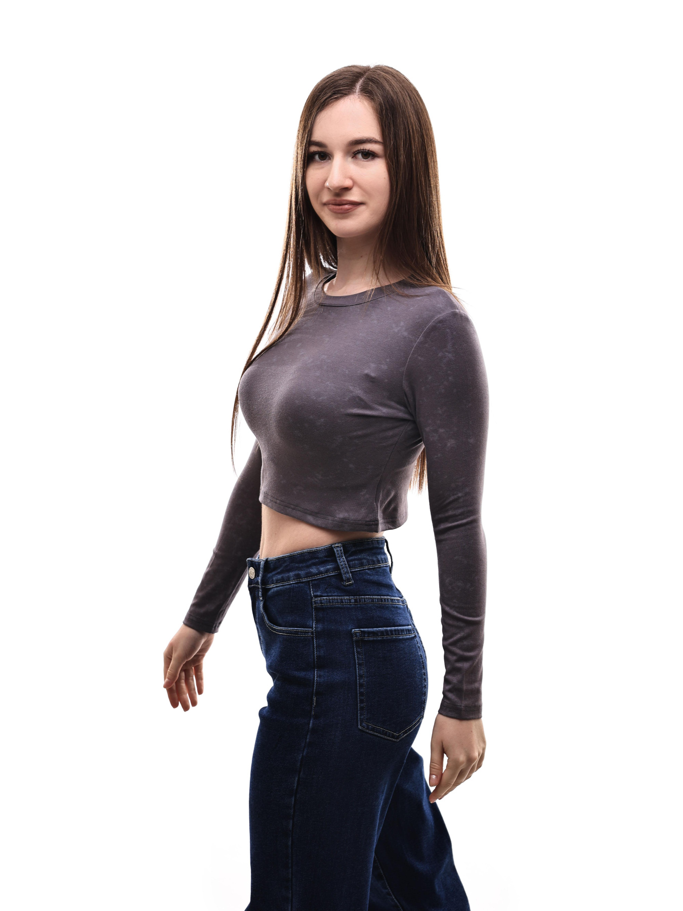 Лонгслів жіночий Темно-сірий LUMO модель 698324 Фото