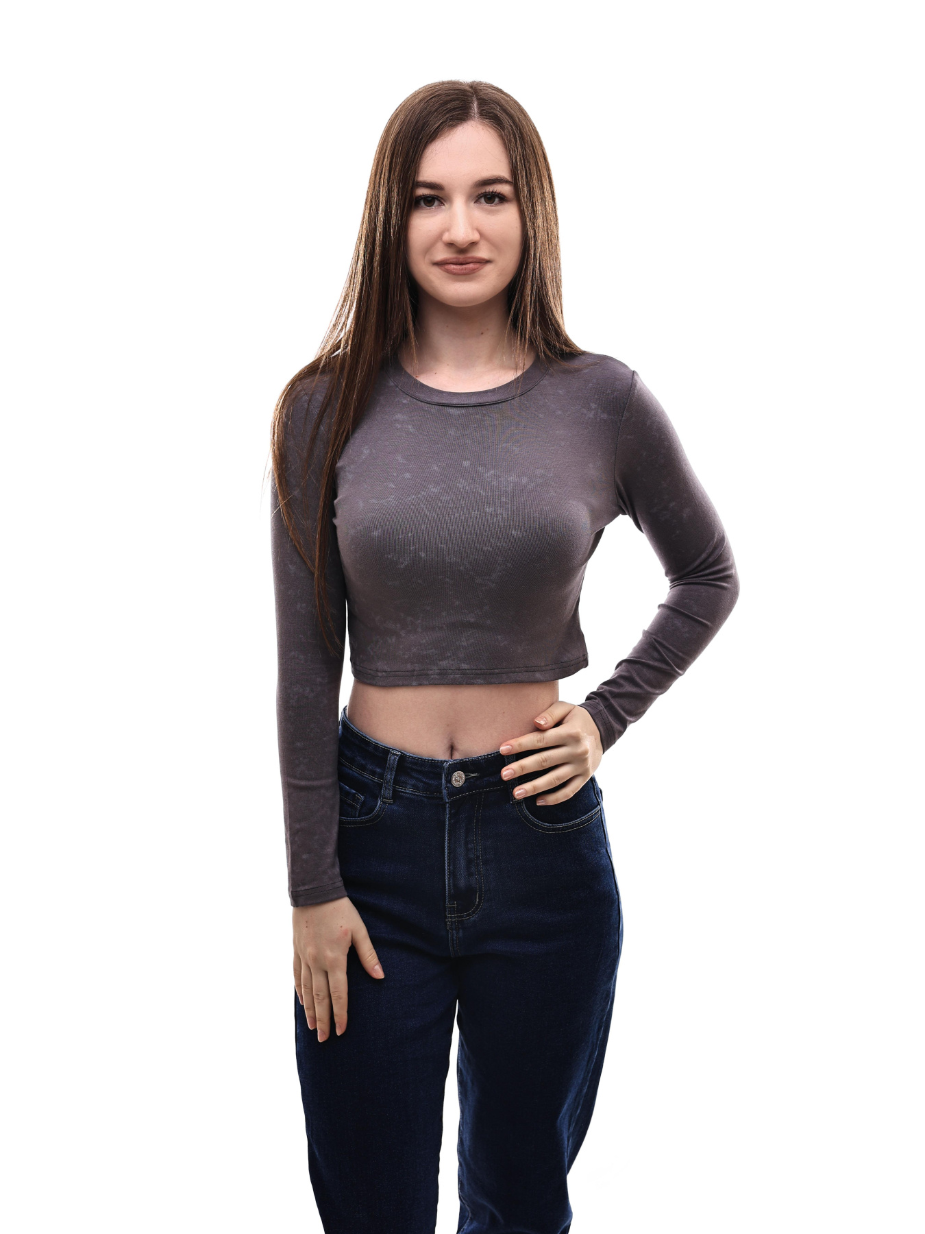 Лонгслів жіночий Темно-сірий LUMO модель 698324 Фото