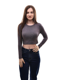 Лонгслів жіночий Темно-сірий LUMO модель 698324 Фото