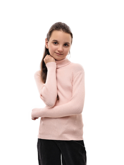 Гольф вязаный для девочки подростка Пудра LUMO модель 688095 Фото