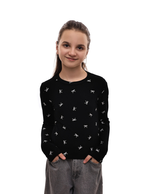 Лонгслив для девочки подростка Чёрный LUMO модель 703680 Фото