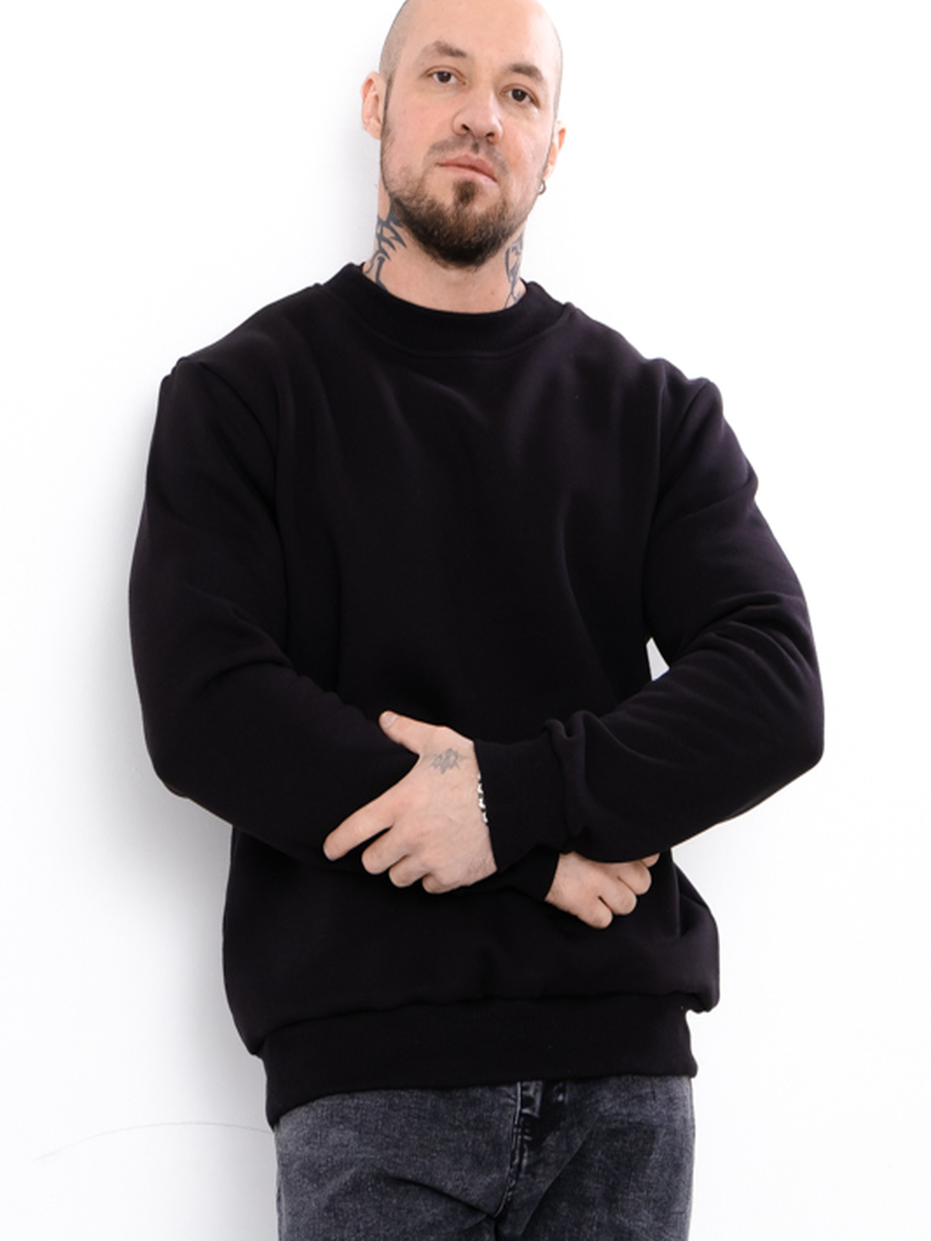 Теплий світшот чоловічий однотонний з манжетами, Чорний Носи Своє (8167-025) модель 8167-025-chornij Фото