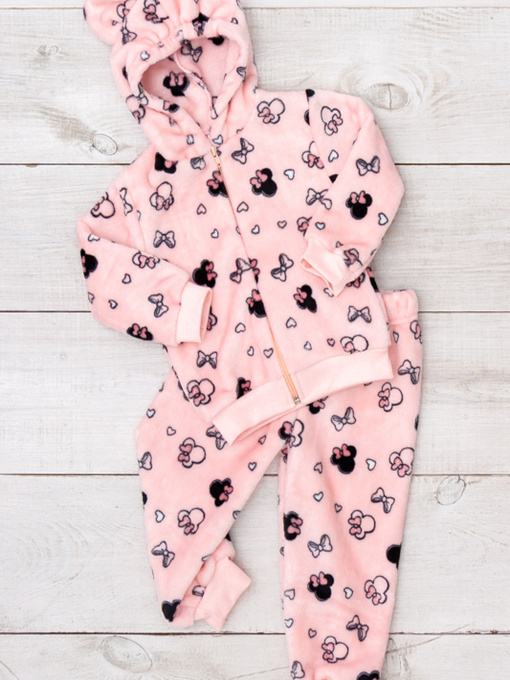 Теплий ясельний костюм для дівчинки (zip-худі з вушками та штани), Світло-персиковий Носи Своє (5031-035-5) модель 5031-035-5-mnn-rozhevo-persikovij Фото