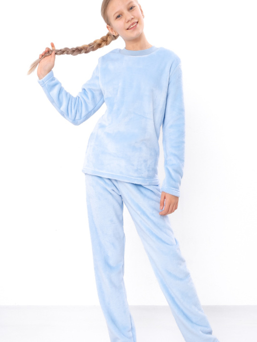 Тепла однотонна махрова піжама для дівчинки (толстовка та штани), Блакитний Носи Своє (6079-034-2) модель 6079-034-2-svtlo-blakitnij Фото