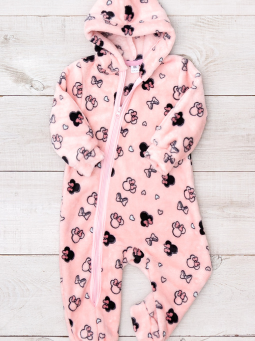 Теплий махровий комбінезон для дівчинки з капюшоном та принтом, Персиковий Носи Своє (5039-035-5) модель 5039-035-5-mnn-rozhevo-persikovij Фото