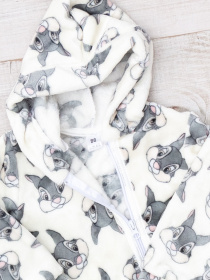 Теплий махровий комбінезон для дівчинки з капюшоном та принтом, Молочний Носи Своє (5039-035-5) модель 5039-035-5-zajchik-molochnij Фото