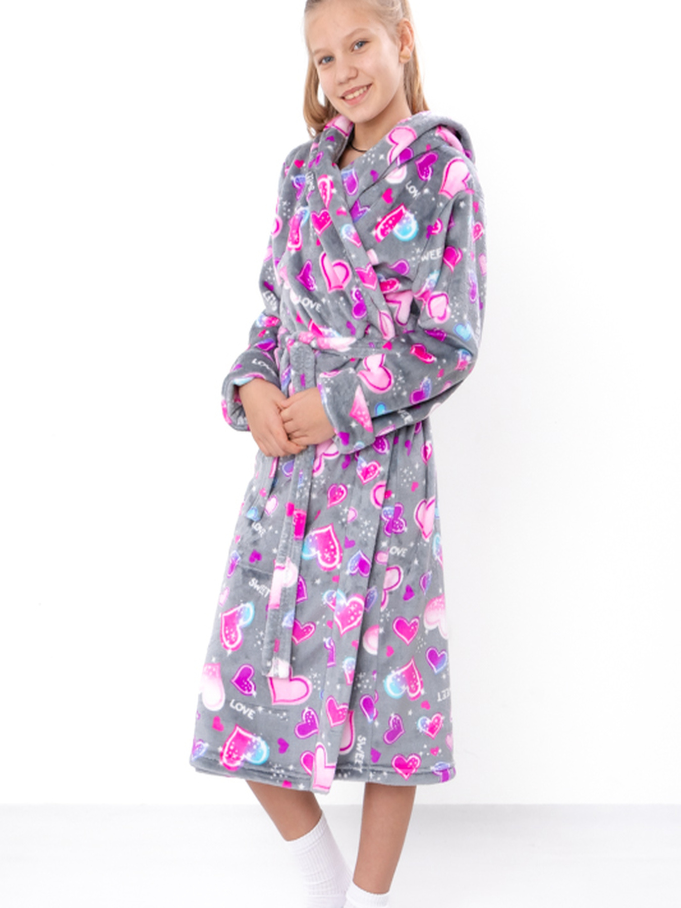 Халат Носи своє модель 6390-035-5-buzkovo-rozhev-serdechka-na-sromu Фото