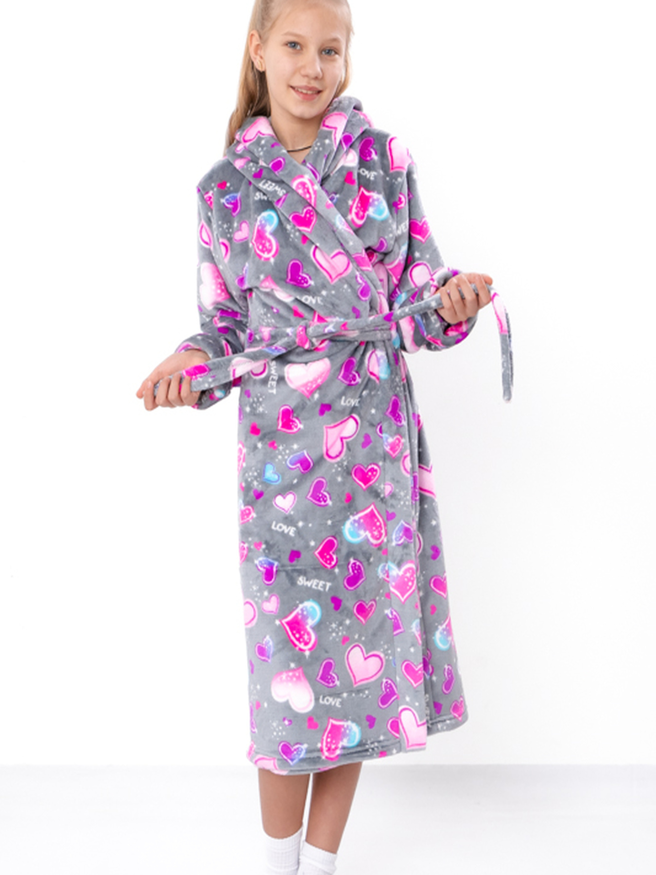 Халат Носи своє модель 6390-035-5-buzkovo-rozhev-serdechka-na-sromu Фото