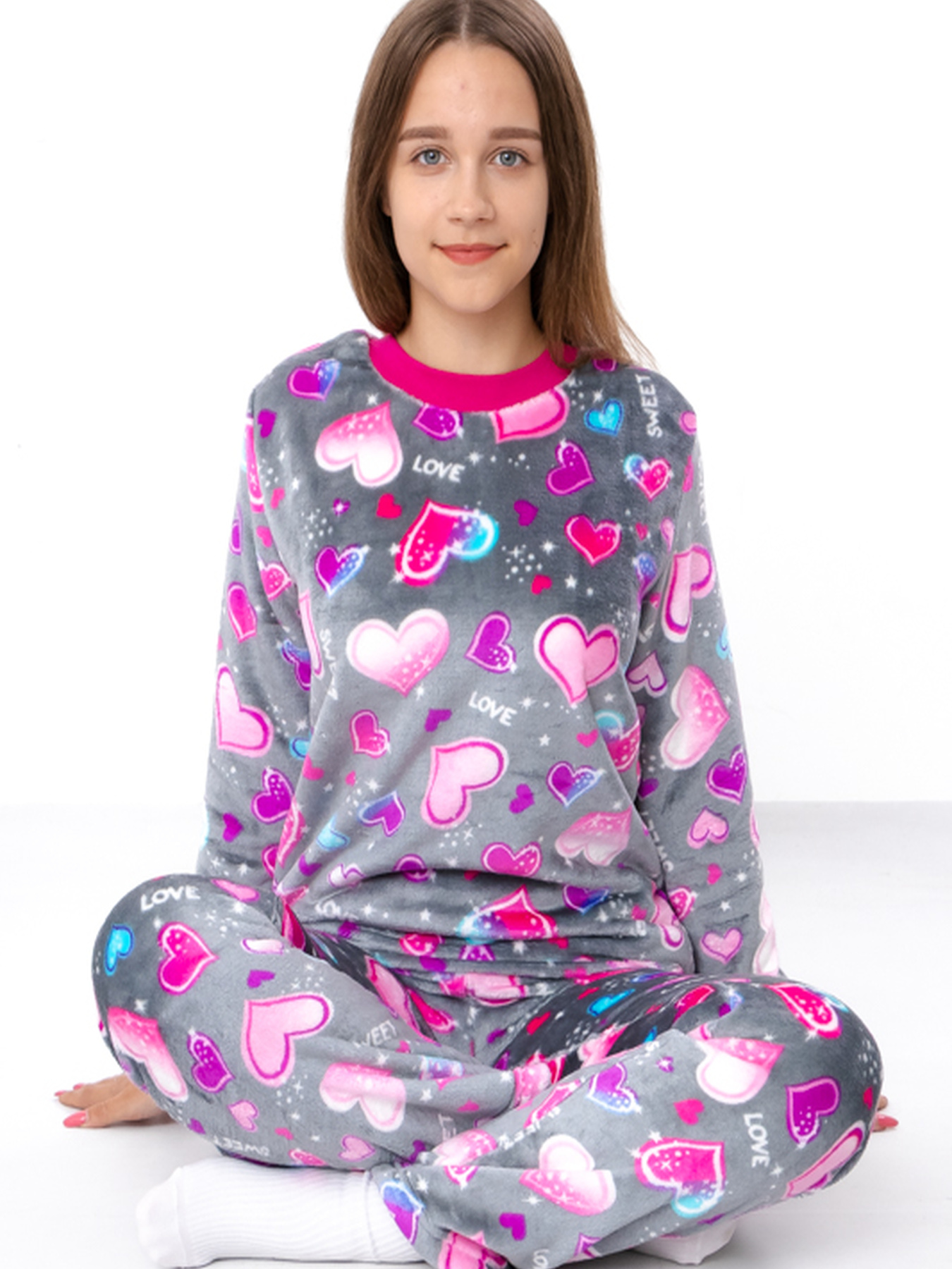 Пижама Носи своє модель 6079-035-2-1-buzkovo-rozhev-serdechka-na-sromu Фото