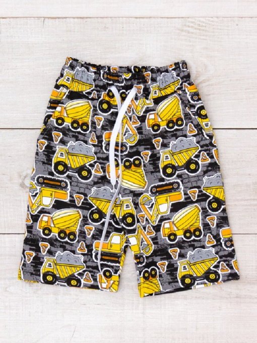 Бриджі для хлопчика з принтом та шнурком на поясі, Графітовий Носи Своє (6208-055) модель 6208-055-ekskavator-graft Фото