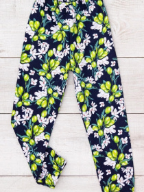 Утеплені джогери для дівчинки з принтом, Оливковий Носи Своє (6155-024-5) модель 6155-024-5-olivki-na-chornilxno-sinxomu Фото