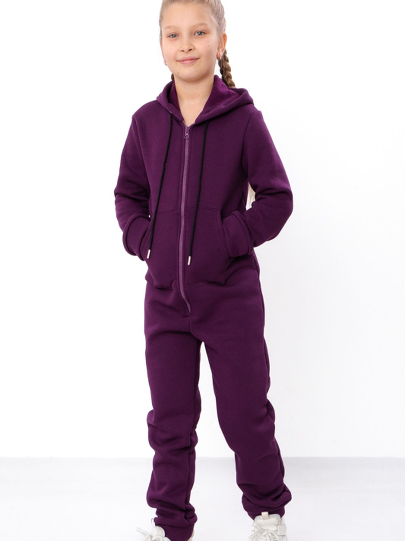 Теплий комбінезон для дівчинки з капюшоном та кишенями, Баклажанний Носи Своє (6172-025-5) модель 6172-025-5-baklazhan Фото