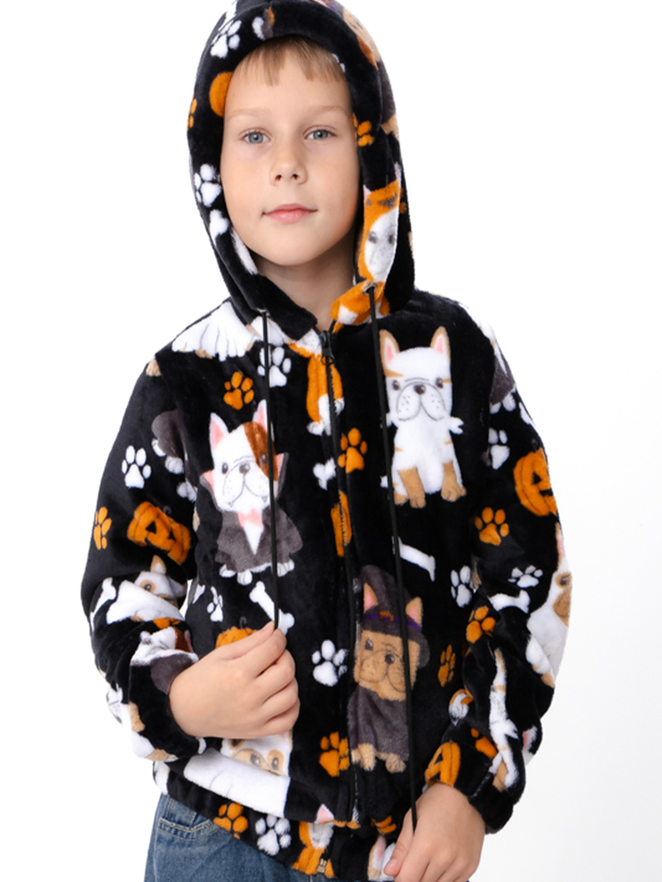 Махрова толстовка прямого крою для хлопчика на блискавці, Чорний Носи Своє (6071-035-4) модель 6071-035-4-pesiki-chornij Махрова толстовка прямого крою для хлопчика на блискавці, Чорний Носи Своє (6071-035-4) модель 6071-035-4-pesiki-chornij Фото