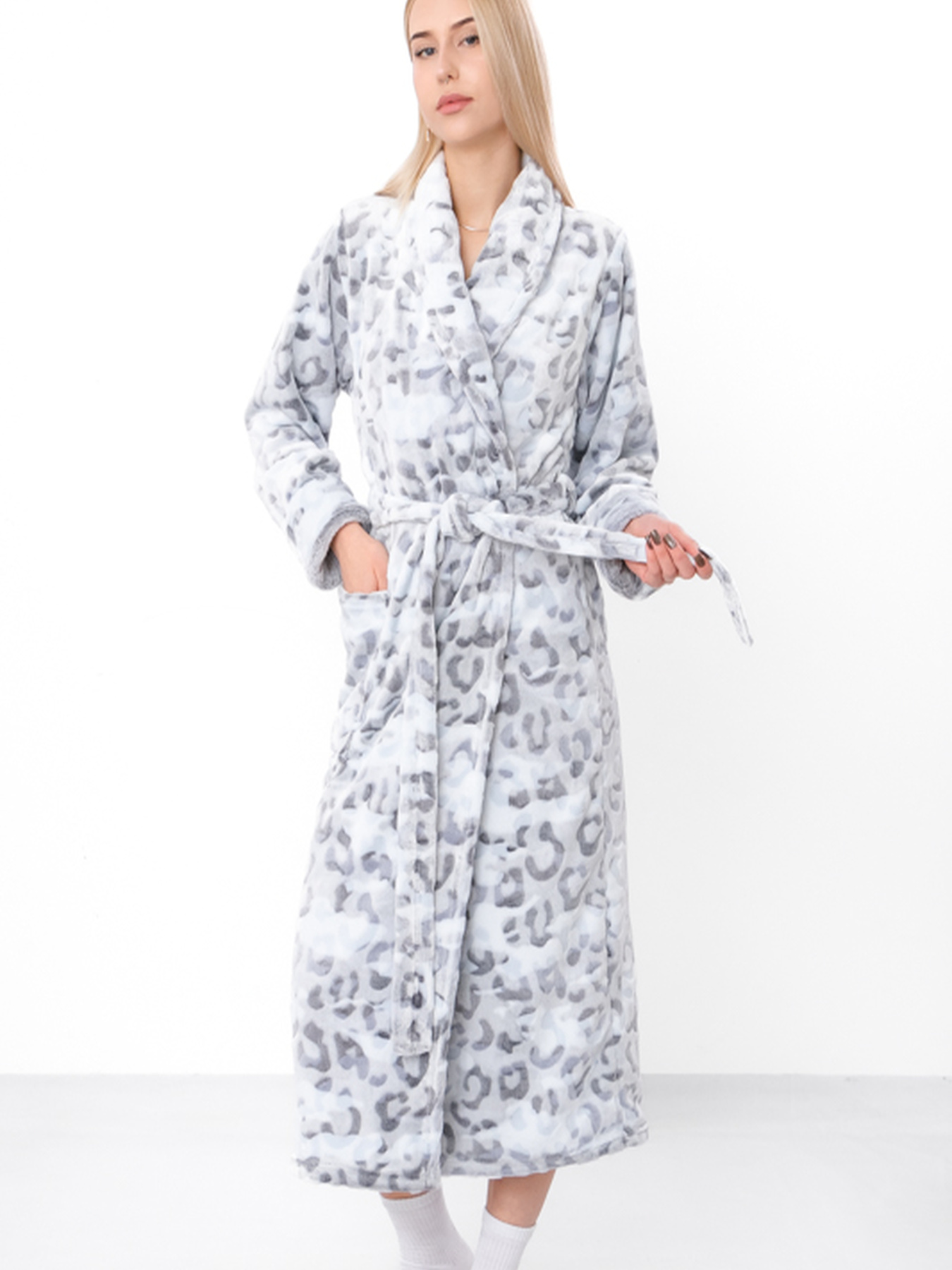 Халат Носи своє модель 8577-035-blakitno-srij Халат Носи своє модель 8577-035-blakitno-srij Фото