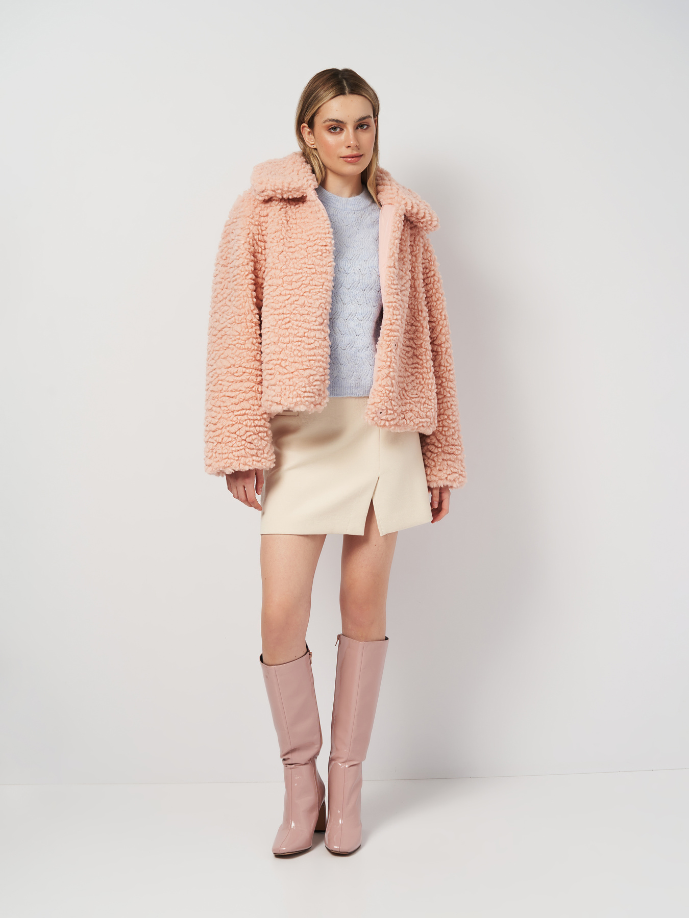 Юбка мини H&M модель 1084078arl_Светло-бежевый Фото