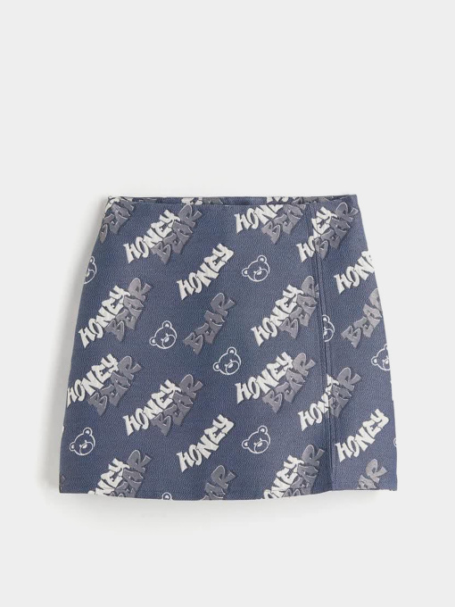 Юбка мини модель 10449335wer_Синий Фото