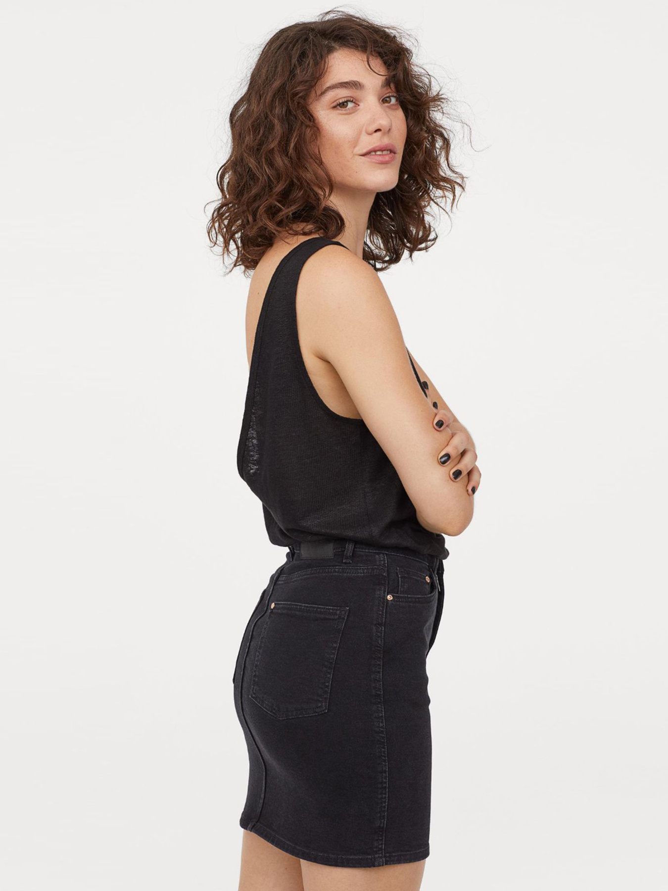 Джинсовая юбка H&M модель 7298609wer_Черный Фото