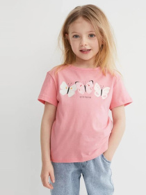 Футболка H&M модель 9301265kwer_Розовый Фото