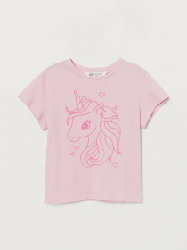 Футболка H&M модель 8771221kwer_Светло-розовый Футболка H&M модель 8771221kwer_Светло-розовый Фото