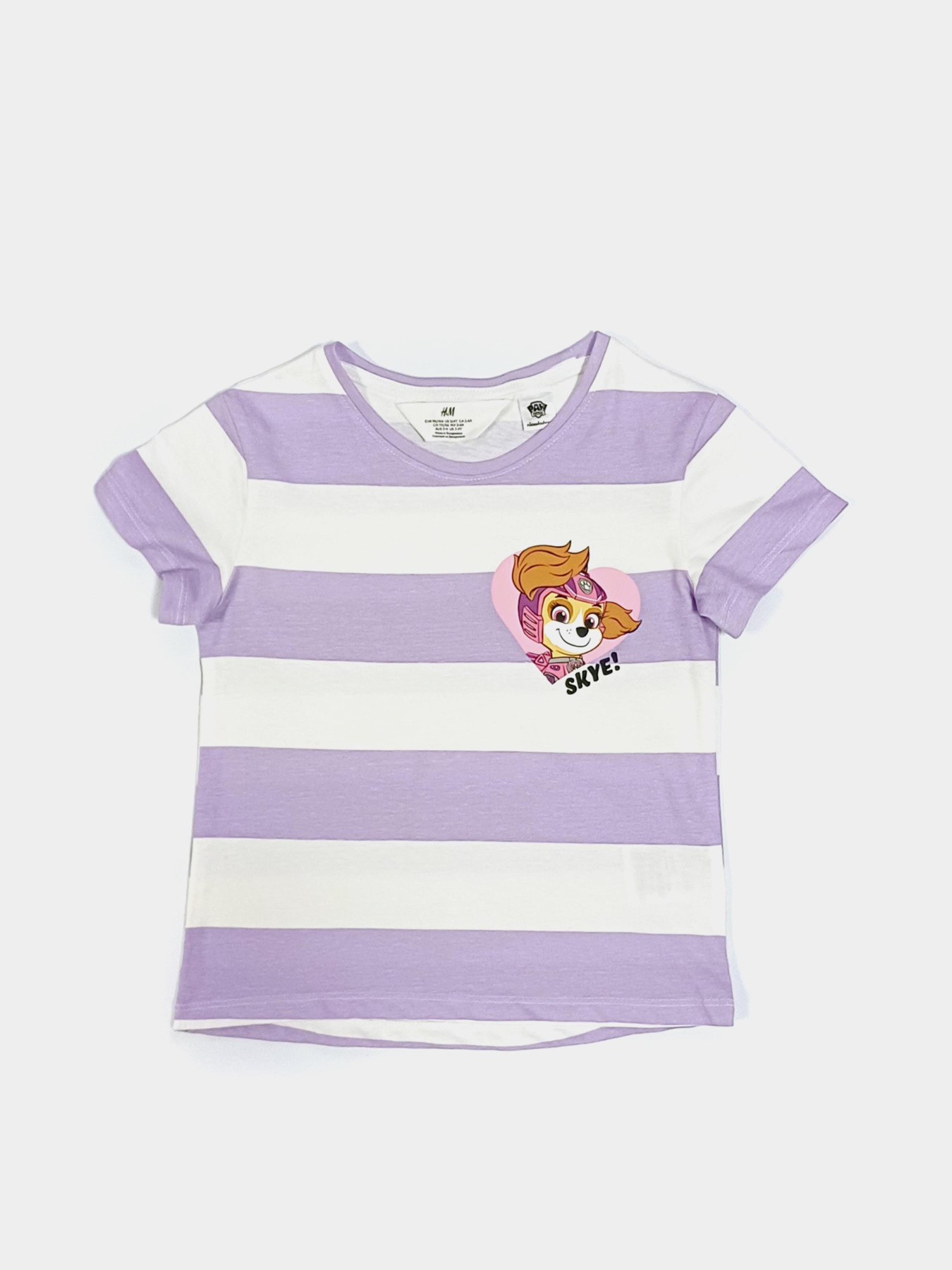 Футболка H&M модель 9371755kwer_Бело-фиолетовый Фото