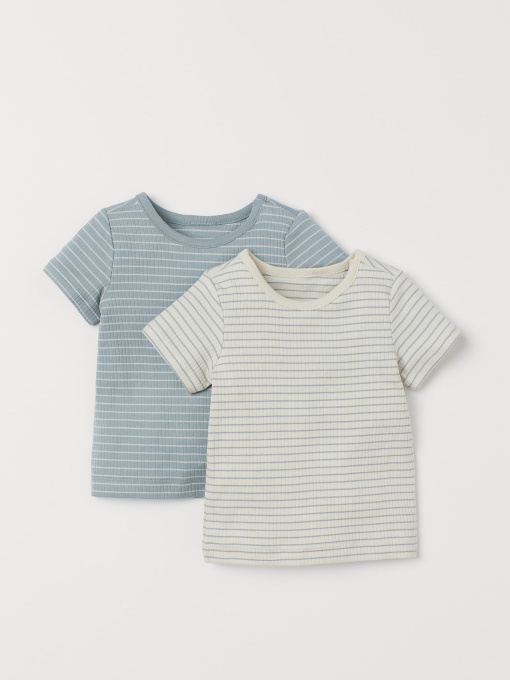 Набор Футболки (2шт) модель 8253673kwer_Бежево-зеленый Фото