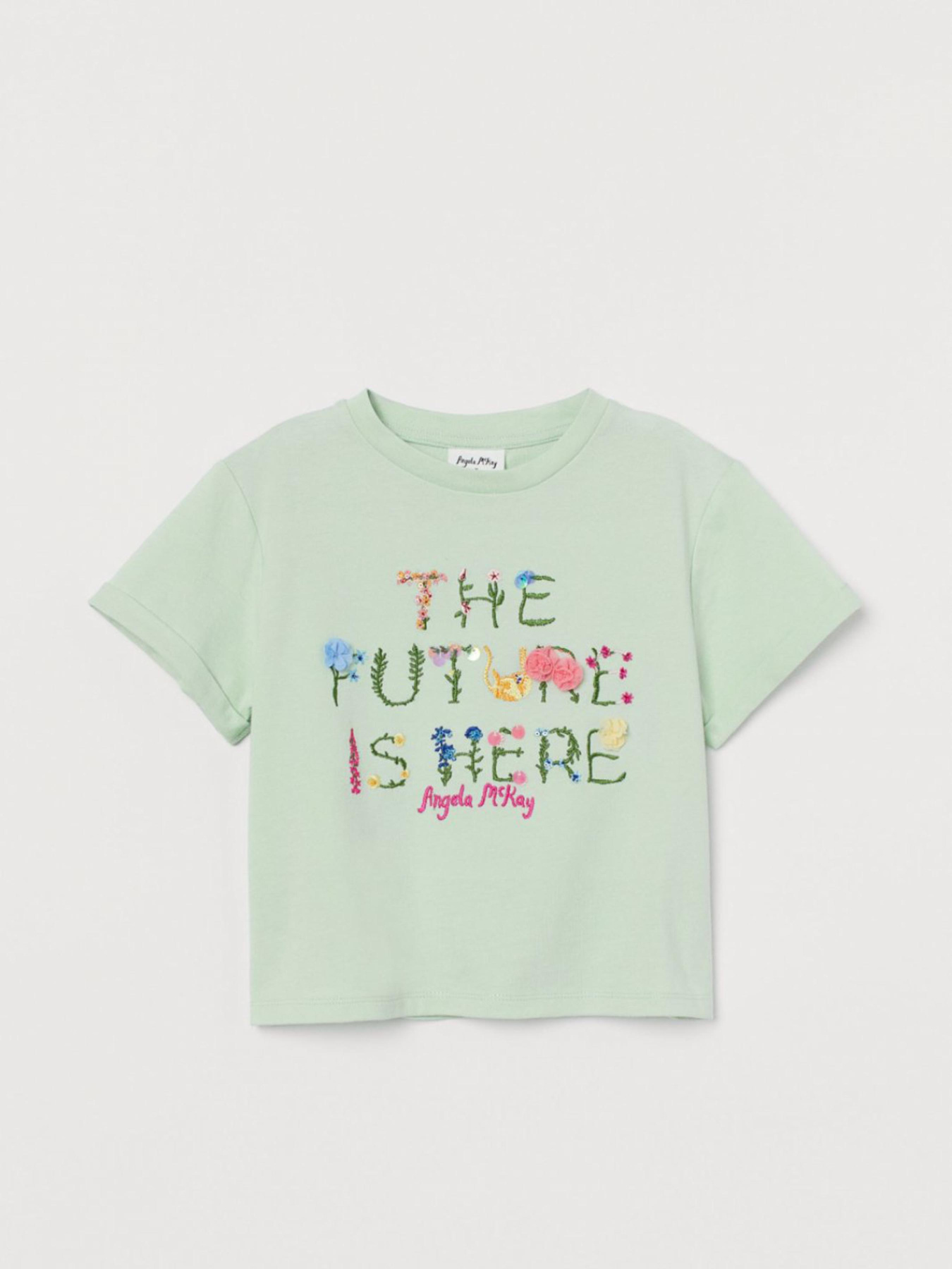 Футболка H&M модель 9572853kwer_Мятный Футболка H&M модель 9572853kwer_Мятный Фото