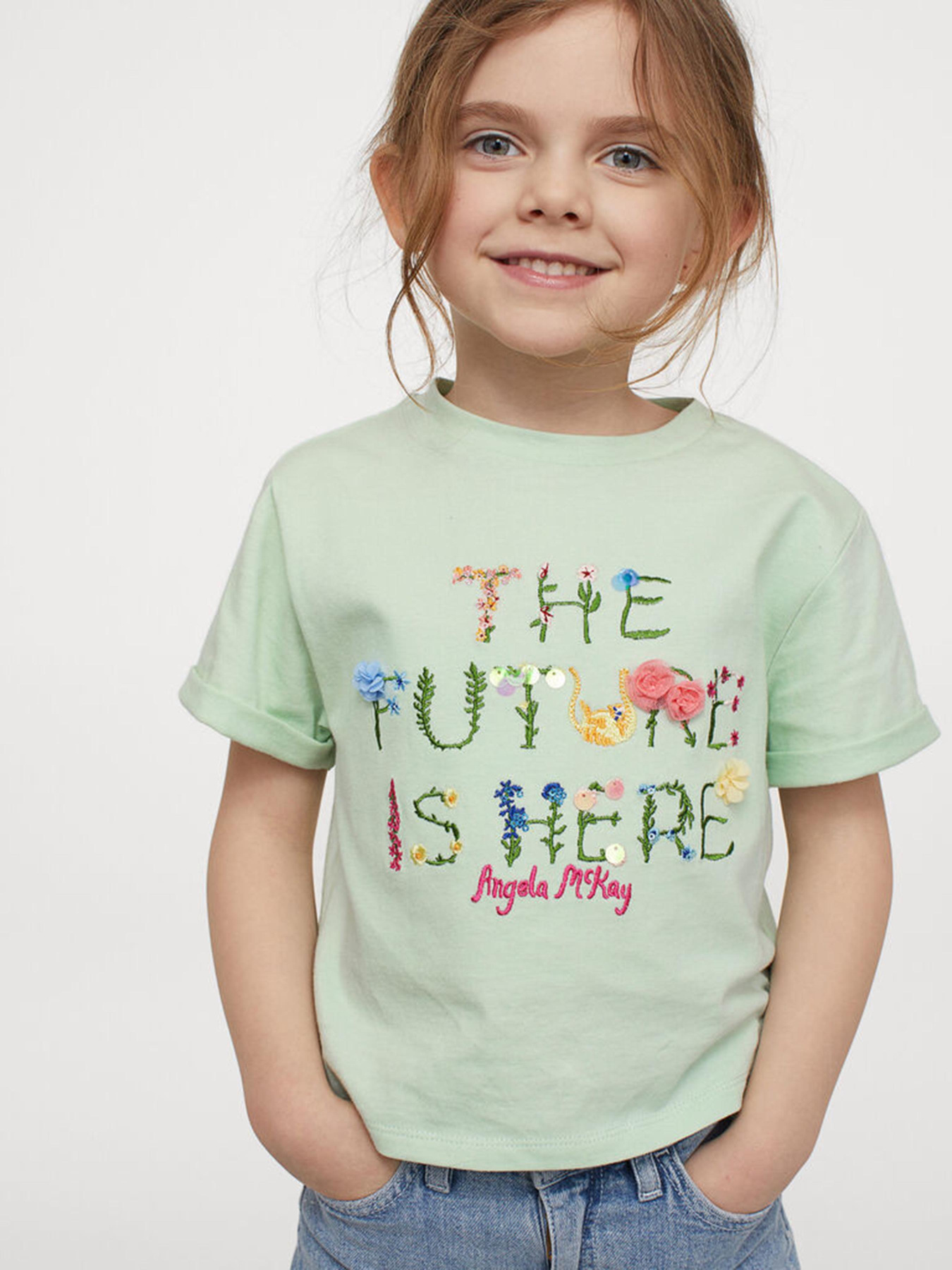 Футболка H&M модель 9572853kwer_Мятный Футболка H&M модель 9572853kwer_Мятный Фото