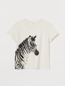 Футболка H&M модель 8452391kwer_Молочный Фото