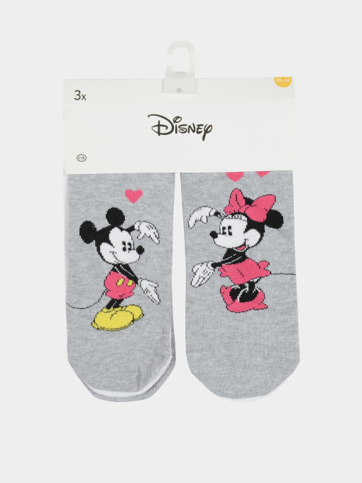 Набор Носки DISNEY (3 пары) модель 5346347_серый белый с рисунком Фото