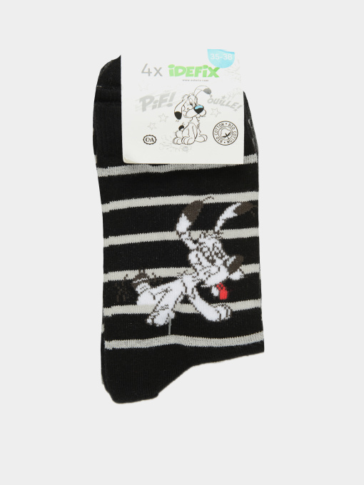 Набор Носки Idefix (4 пары) модель 4702043_серо-черный с рисунком Фото