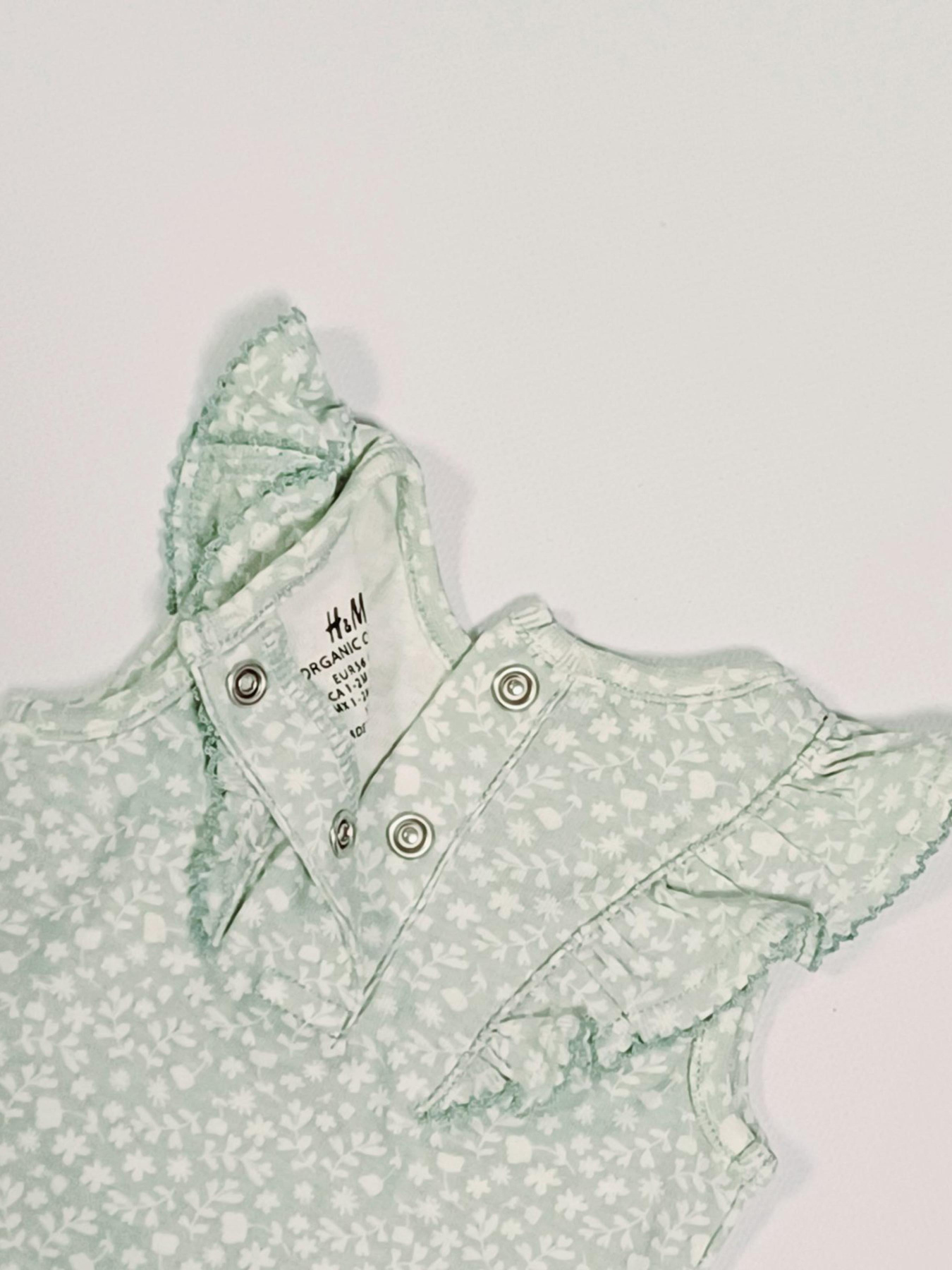 Боди для младенцев H&M модель 9530458kwer_Зелено-белый Фото