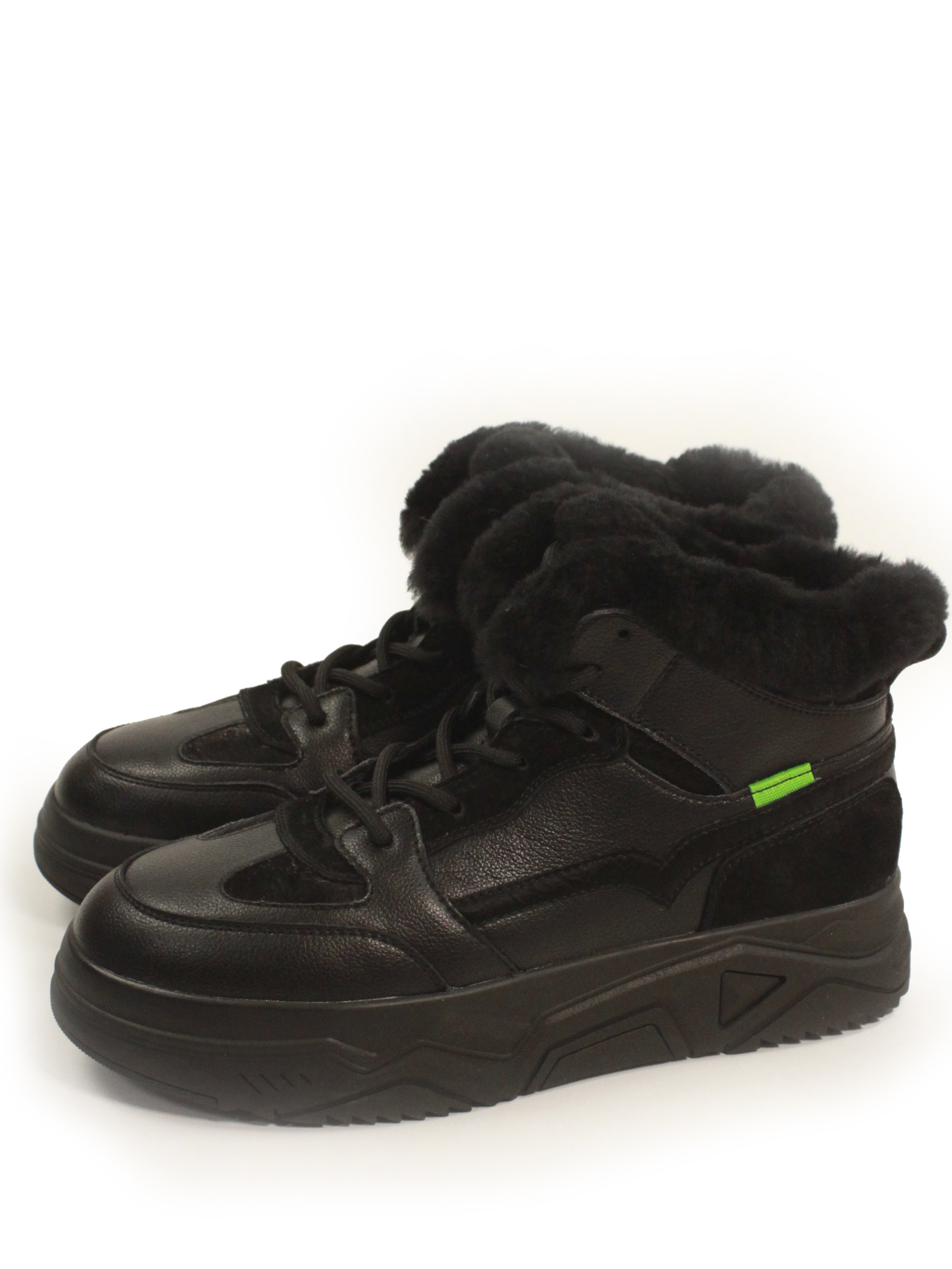 Зимние кроссовки-полуботинки на меху модель LW-JRC-04B-M-black Фото