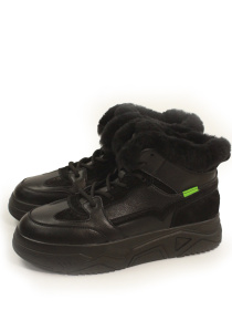 Зимние кроссовки-полуботинки на меху модель LW-JRC-04B-M-black Фото