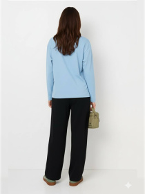 Лонгслив женский оверсайз голубой модель Wn205 Фото