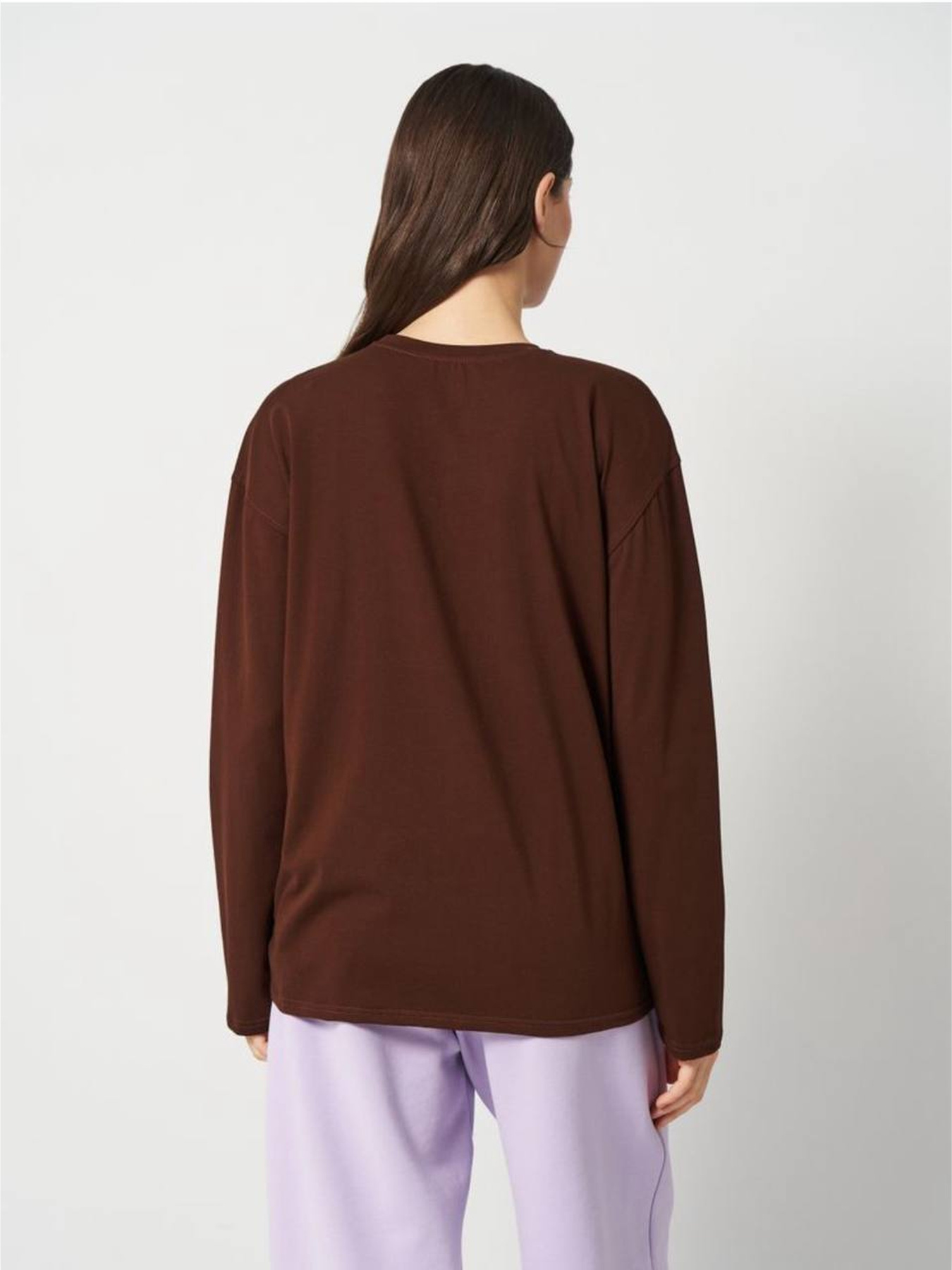Лонгслив женский оверсайз шоколад модель Wn206 Фото