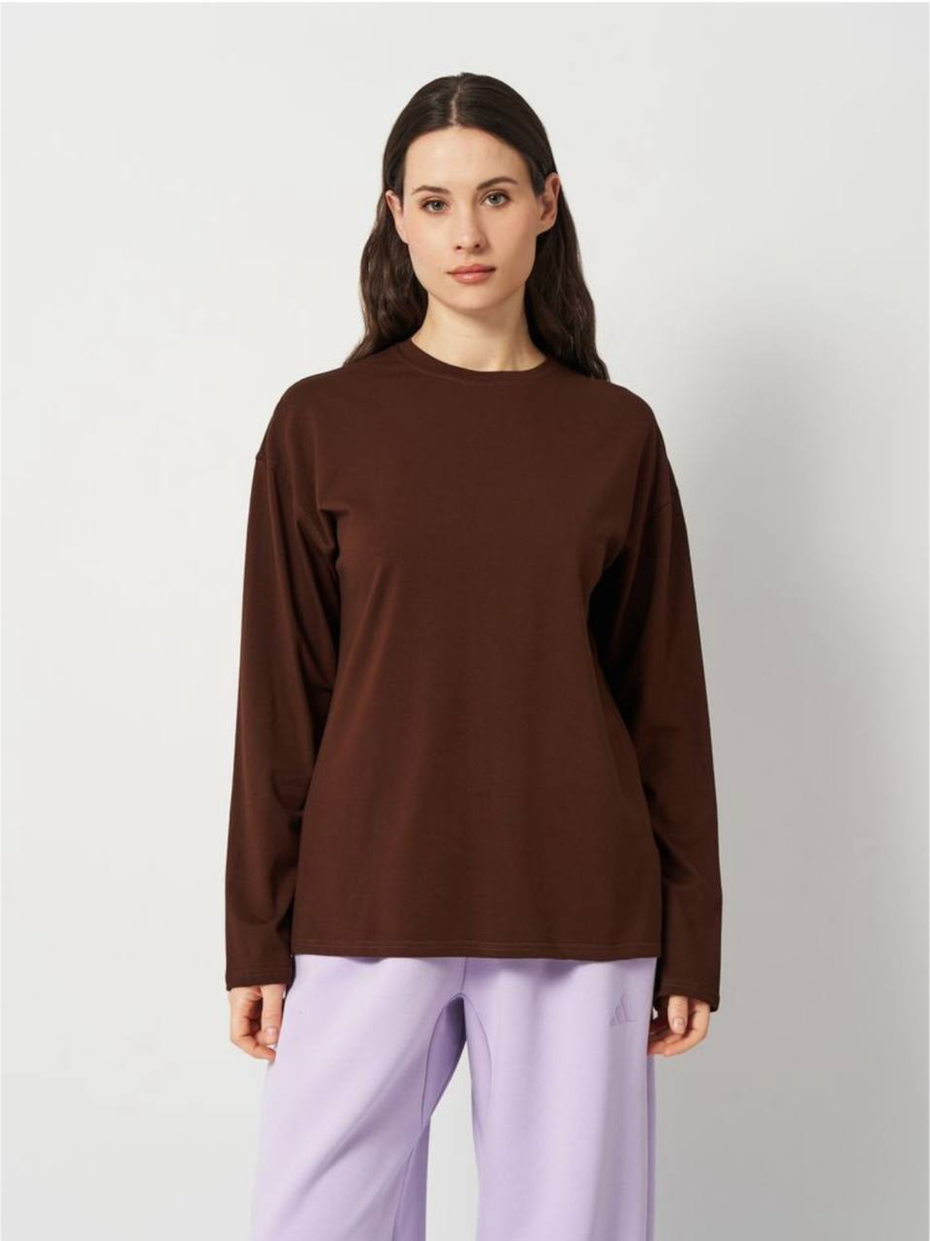 Лонгслив женский оверсайз шоколад модель Wn206 Фото