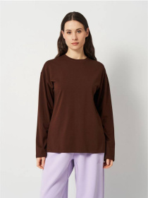 Лонгслив женский оверсайз шоколад модель Wn206 Фото