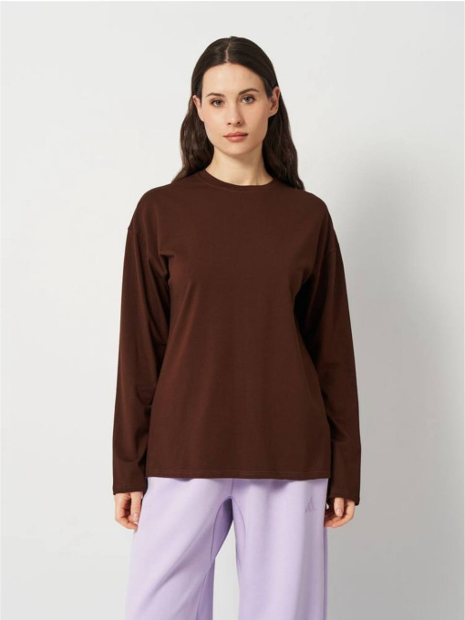 Лонгслив женский оверсайз шоколад модель Wn206 Фото
