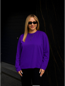 Лонгслив женский оверсайз фиолетовый модель Wn207 Фото