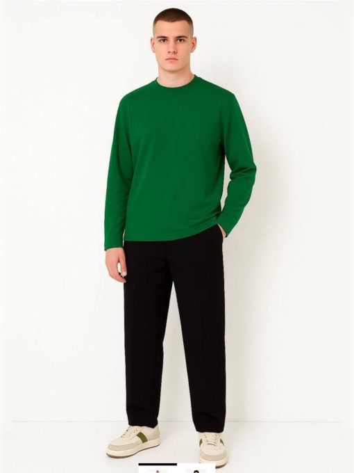 Лонгслив мужской оверсайз зеленый модель Mn120 Фото