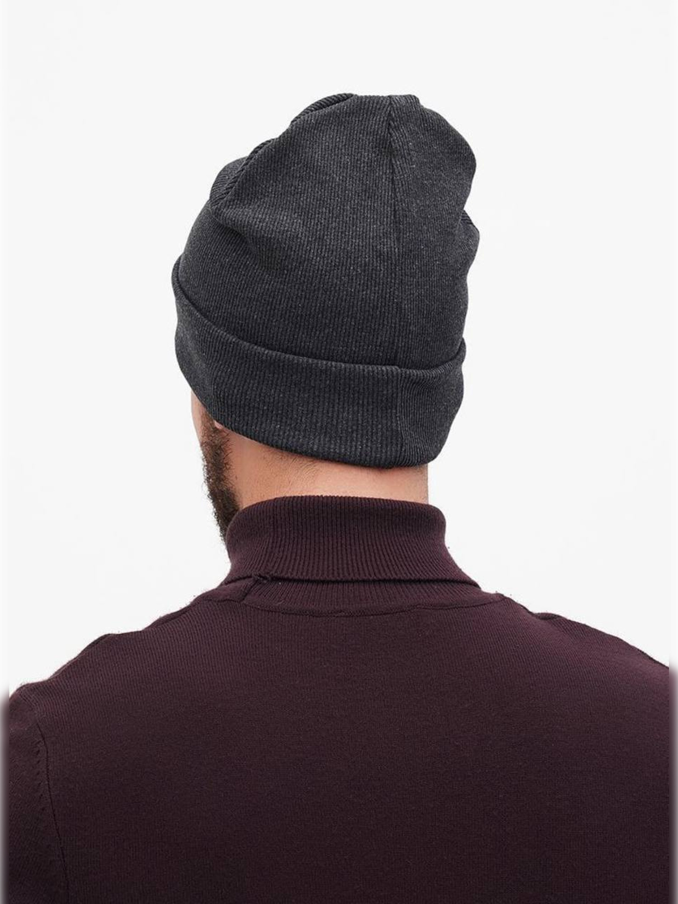 Шапка трикотажная мужская графит модель Mn144 Фото