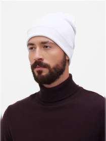 Шапка трикотажная мужская белая модель Mn146 Фото