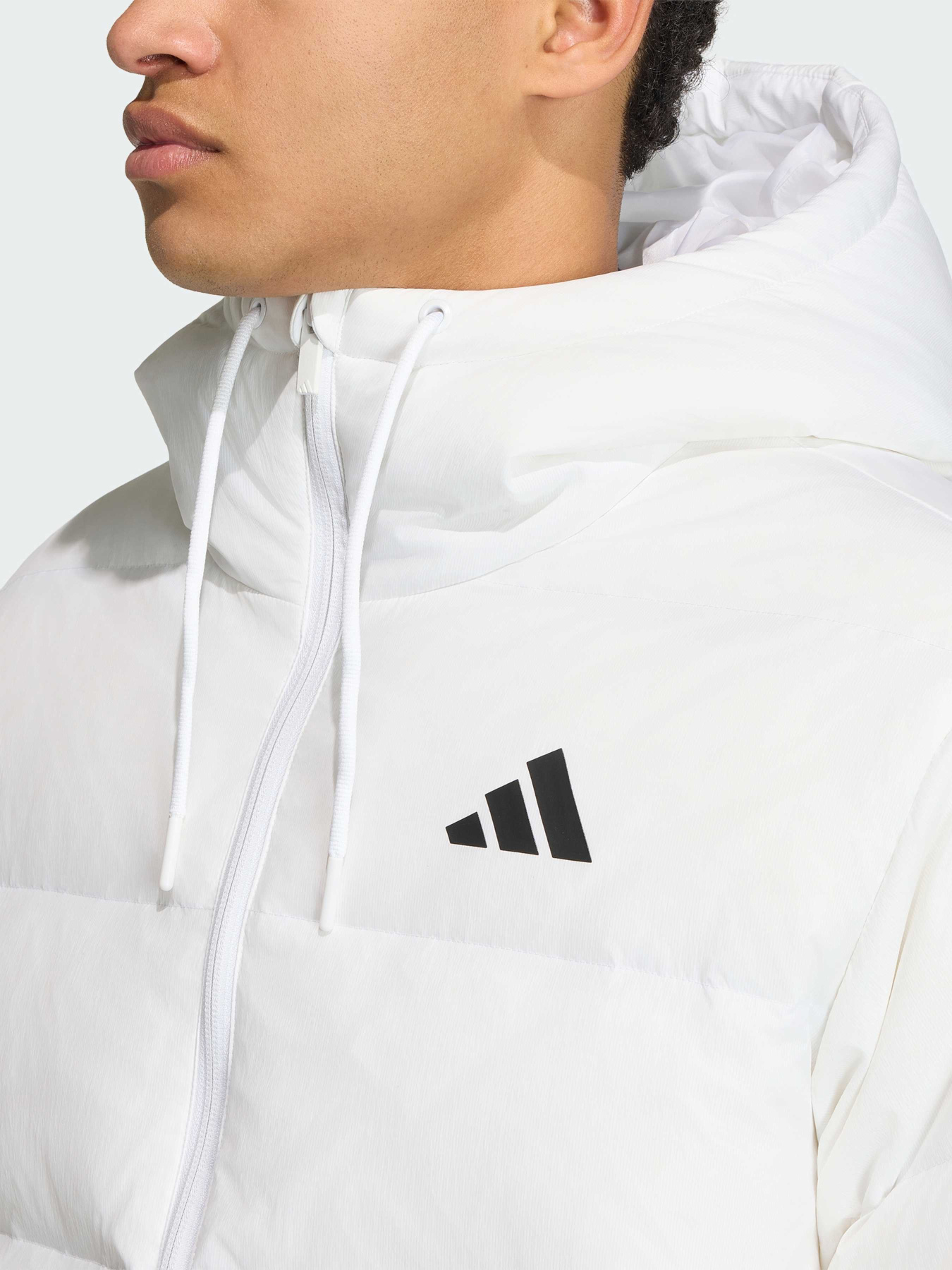 Пуховик Essentials Climawarm 3-Stripes Puffer Hooded модель JX7800 Фото